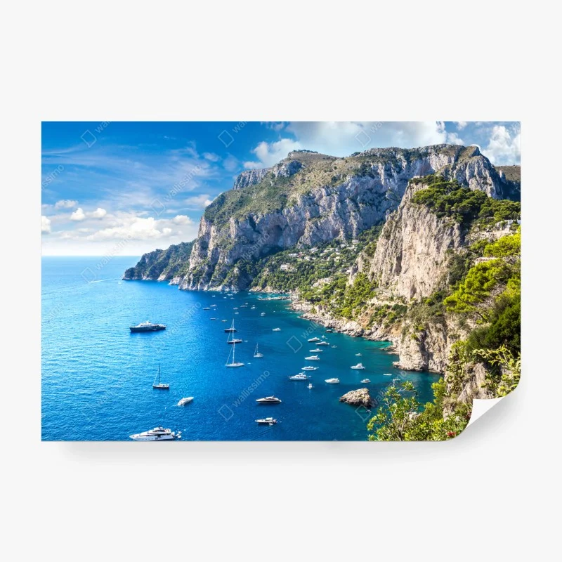 Fotomural vistas de Capri: acantilados y mar turquesa
