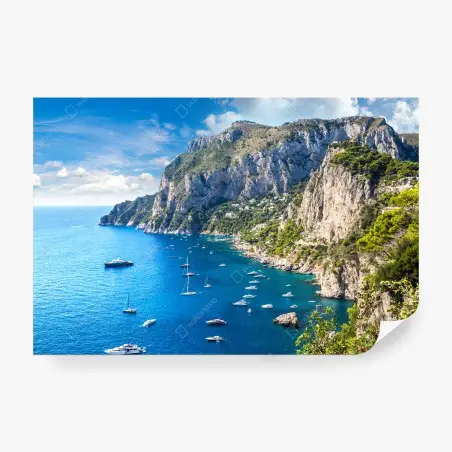 Fotomural vistas de Capri: acantilados y mar turquesa – Pixers®