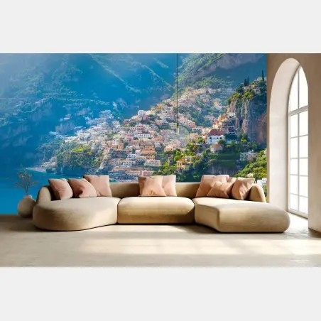 Fotomural panorámica de Positano en la Costa Amalfitana – Pixers®