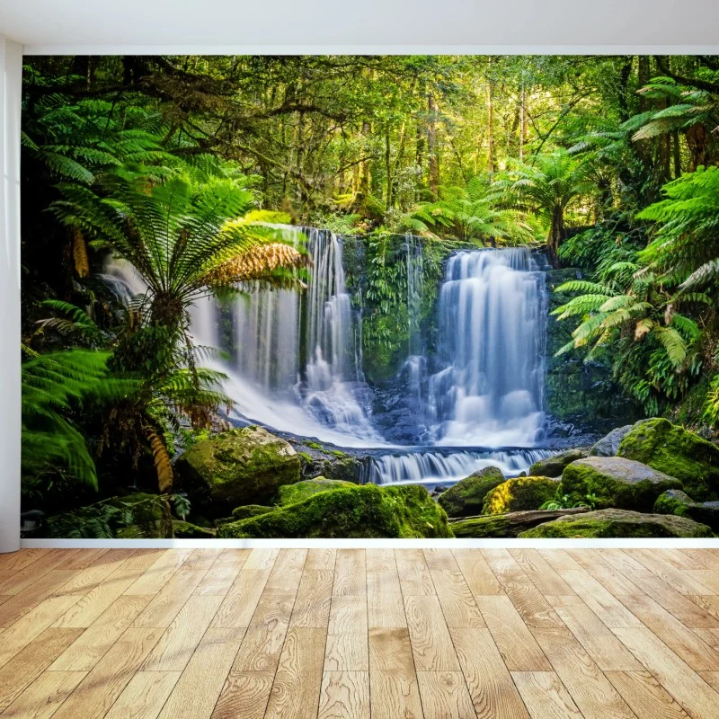 Fotomural escena de cascada junto a Horseshoe Falls en Mt Field National Park, Tasmania