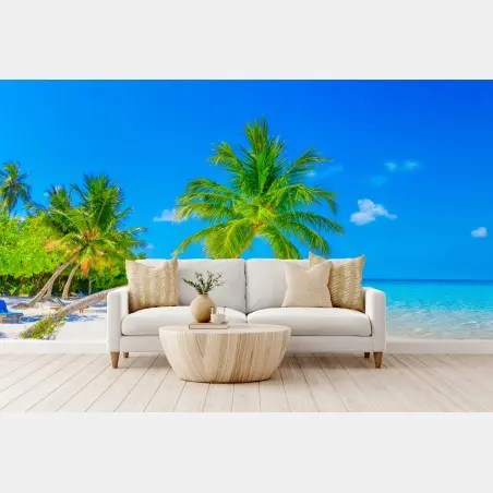 Fotomural paraíso tropical en Maldivas – Pixers®