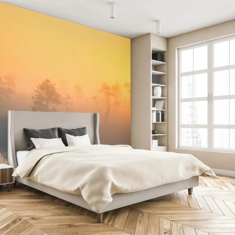Fotomural amanecer brumoso en el humedal