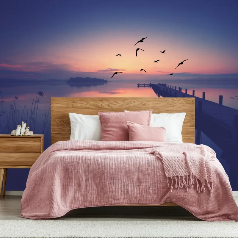 Fotomural muelle al amanecer en tonos pastel