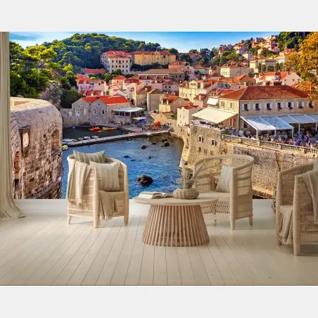 Fotomural panorama de las murallas históricas de Dubrovnik, Croacia – Pixers®
