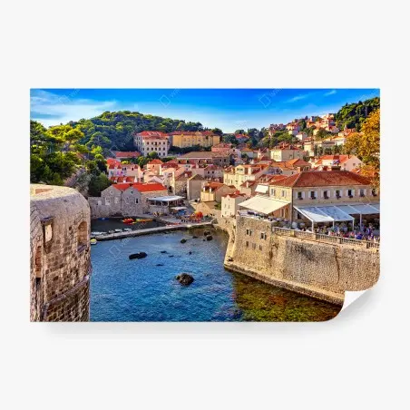 Fotomural panorama de las murallas históricas de Dubrovnik, Croacia – Pixers®
