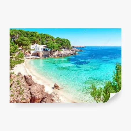 Fotomural cala mediterránea de aguas turquesas – Pixers®