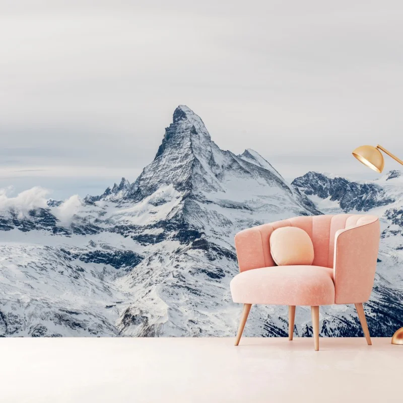 Fotomural pico alpino nevado y sereno