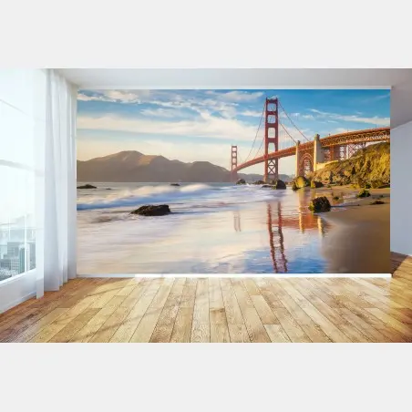 Fotomural atardecer sobre el Golden Gate en San Francisco – Pixers®