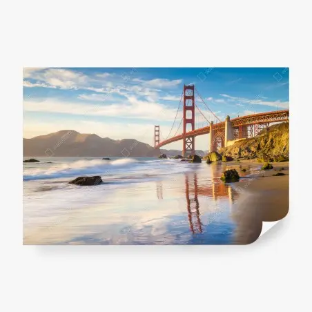 Fotomural atardecer sobre el Golden Gate en San Francisco – Pixers®