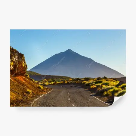 Fotomural ruta hacia la cumbre volcánica al atardecer – Pixers®