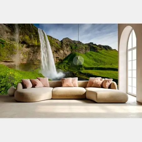 Fotomural amanecer en Seljalandsfoss – Pixers®