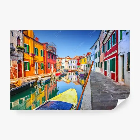 Fotomural canal colorido en Burano – Pixers®