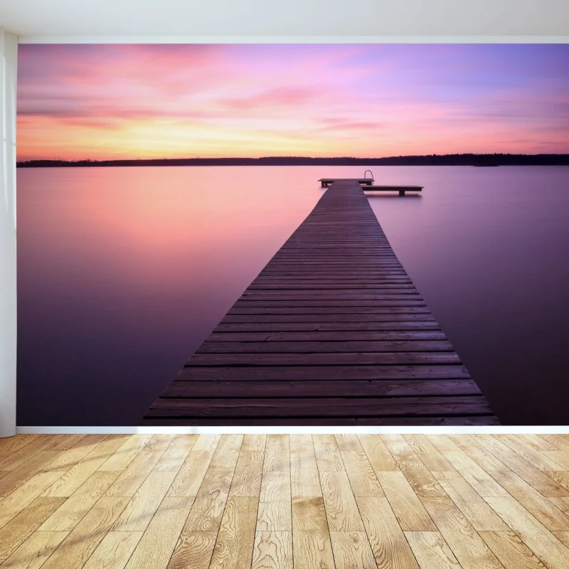Fotomural muelle al amanecer en tonos pastel