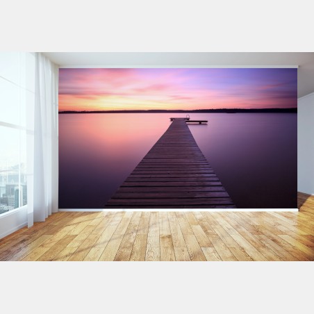 Fotomural muelle al amanecer en tonos pastel – Pixers®