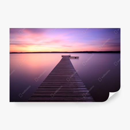 Fotomural muelle al amanecer en tonos pastel – Pixers®
