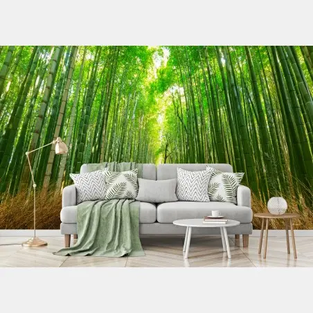 Fotomural paseo sereno en el bosque de bambú de Arashiyama, Kyoto – Pixers®