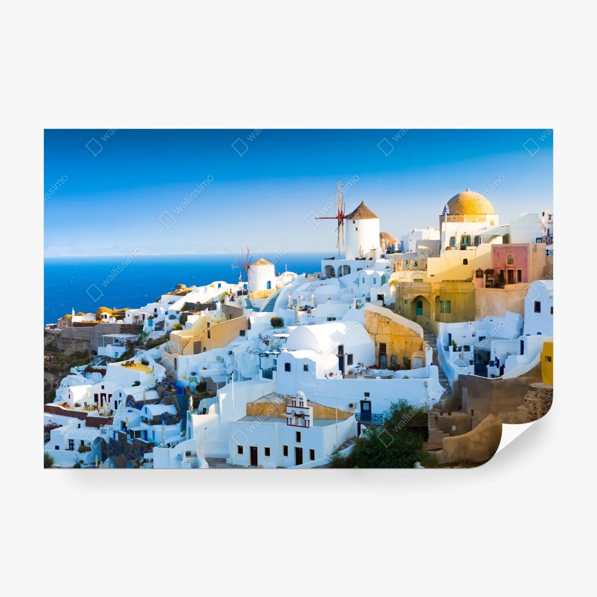 Fotomural panorama costero de Oia, Santorini – Pixers® Fotomural panorama costero de Oia, Santorini – Pixers®