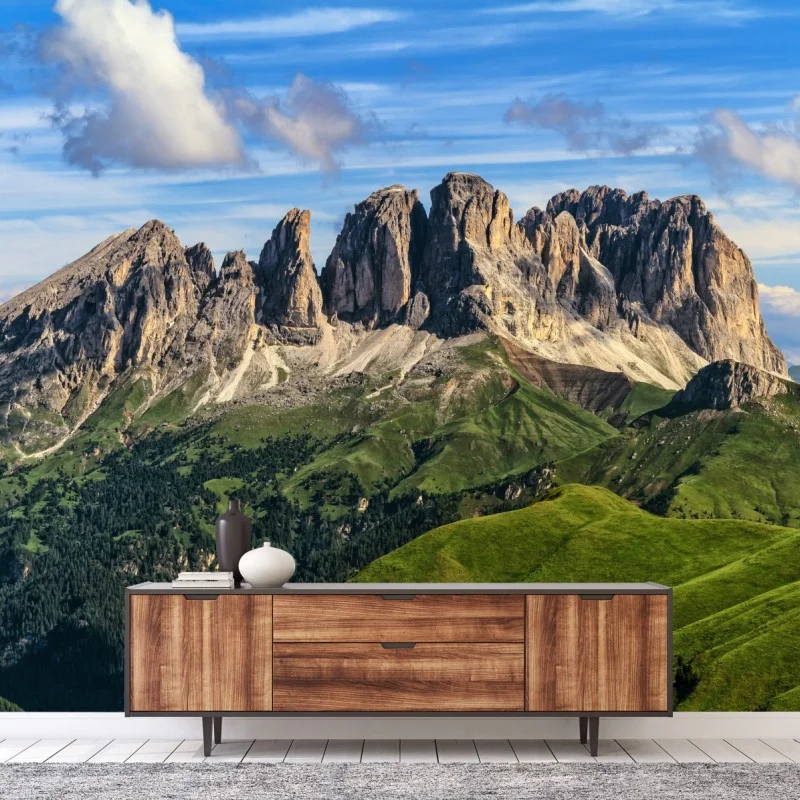 Fotomural panorama montañoso de las Dolomitas