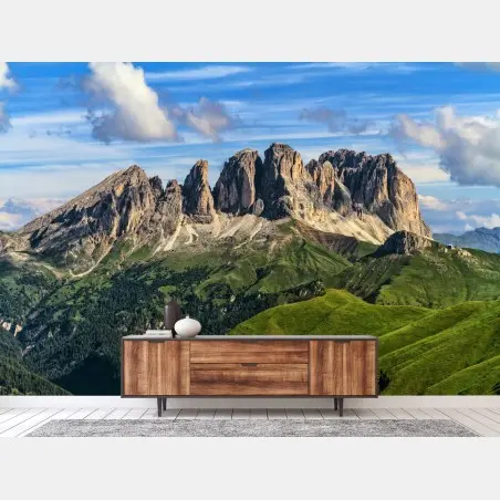 Fotomural panorama montañoso de las Dolomitas – Pixers®