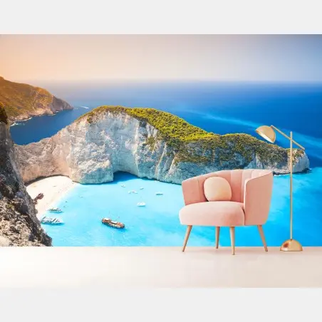Fotomural vistas de Navagio, bahía de Zakynthos – Pixers®
