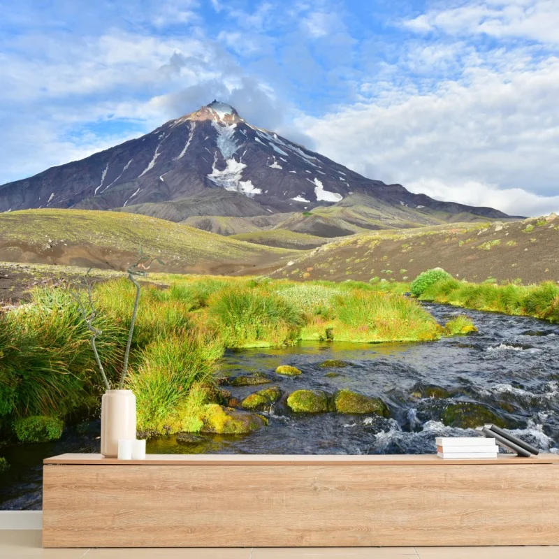 Fotomural panorámica del volcán Koryaksky