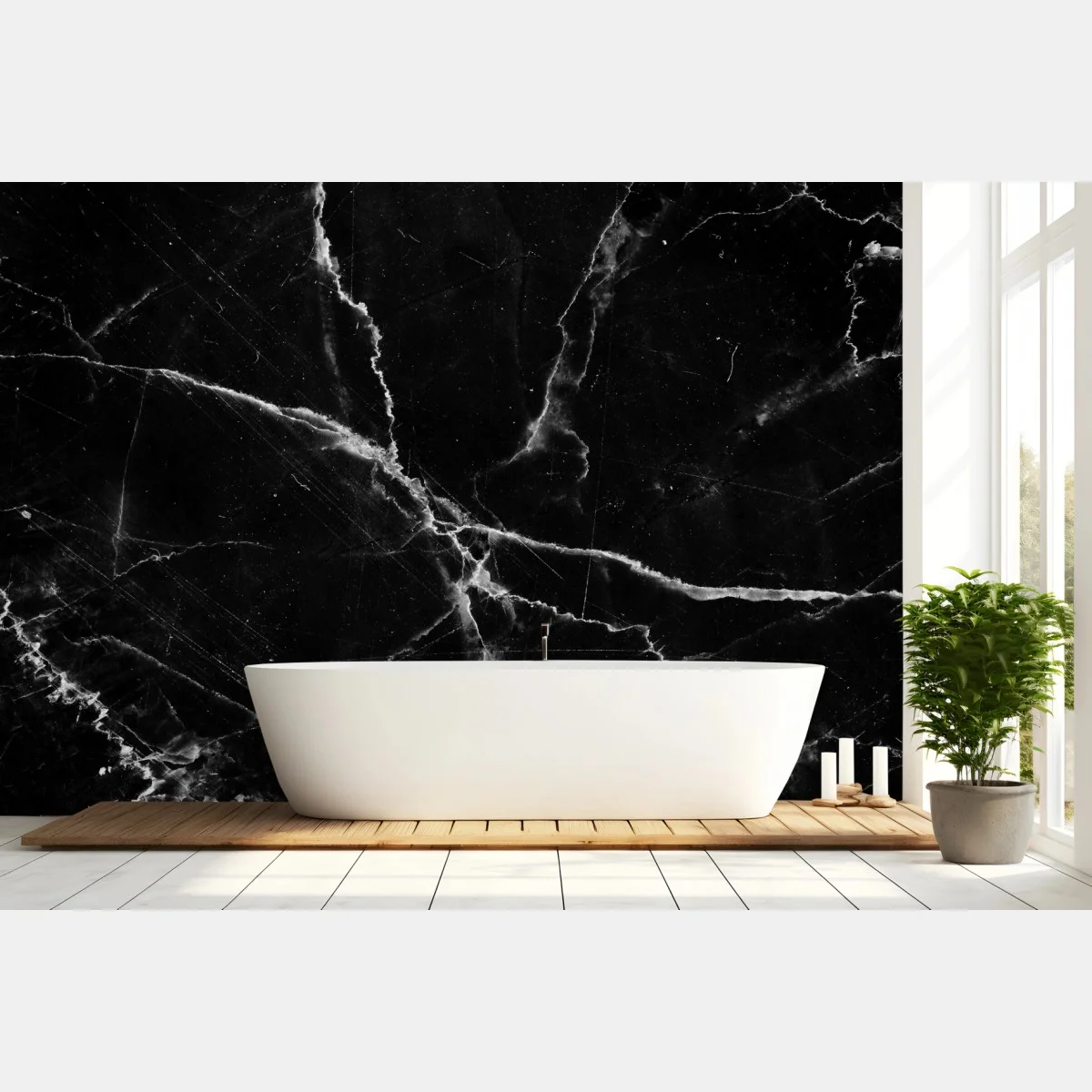 Fotomural mármol negro con vetas blancas y contraste elegante – Pixers® Fotomural mármol negro con vetas blancas y contraste elegante – Pixers®