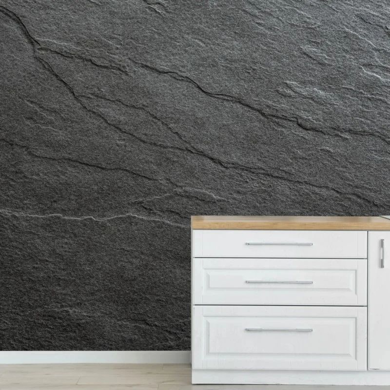 Fotomural textura de pizarra gris para decoración minimalista