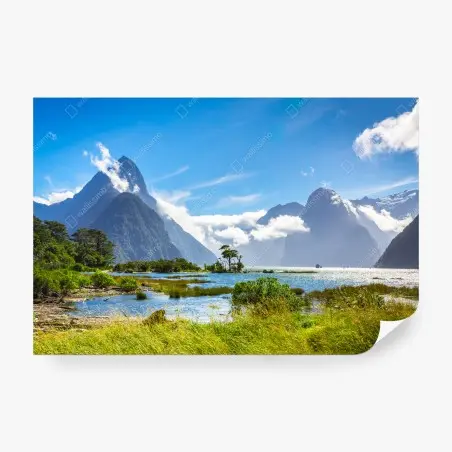 Fotomural amanecer en fiordo montañoso – Pixers®