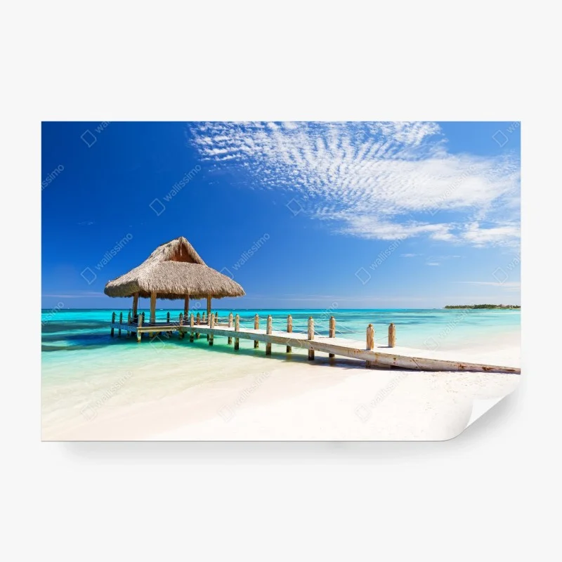 Fotomural paraíso de arena blanca en Cap Cana, República Dominicana