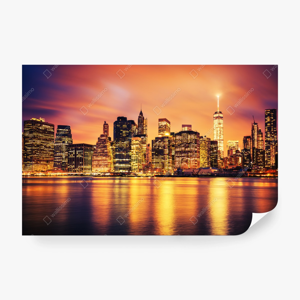 Fotomural atmósfera dorada de Manhattan al atardecer – Pixers®