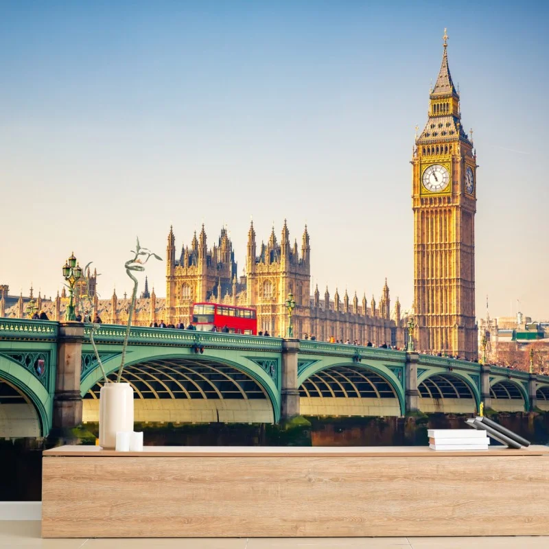 Fotomural vistas emblemáticas de Londres con Big Ben al atardecer