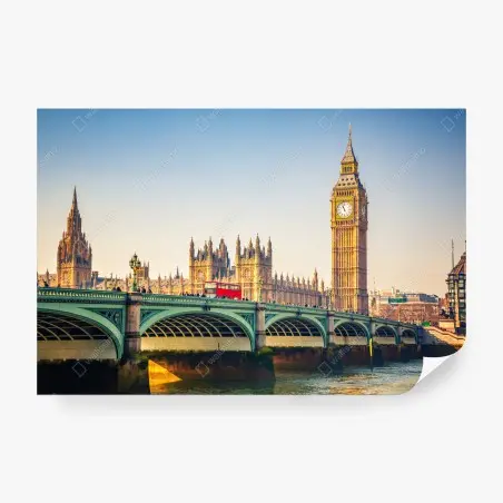 Fotomural vistas emblemáticas de Londres con Big Ben al atardecer – Pixers®