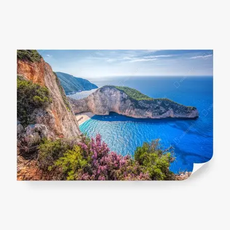 Fotomural vista panorámica de Navagio en Zakynthos – Pixers®