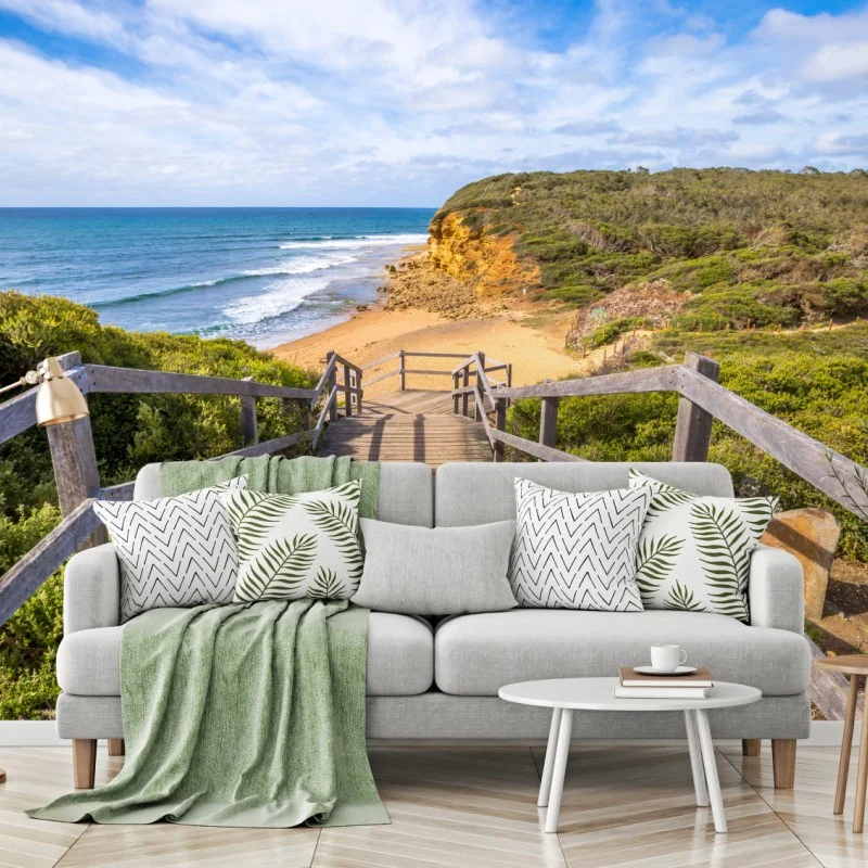 Fotomural pasarela hacia Bells Beach, Victoria