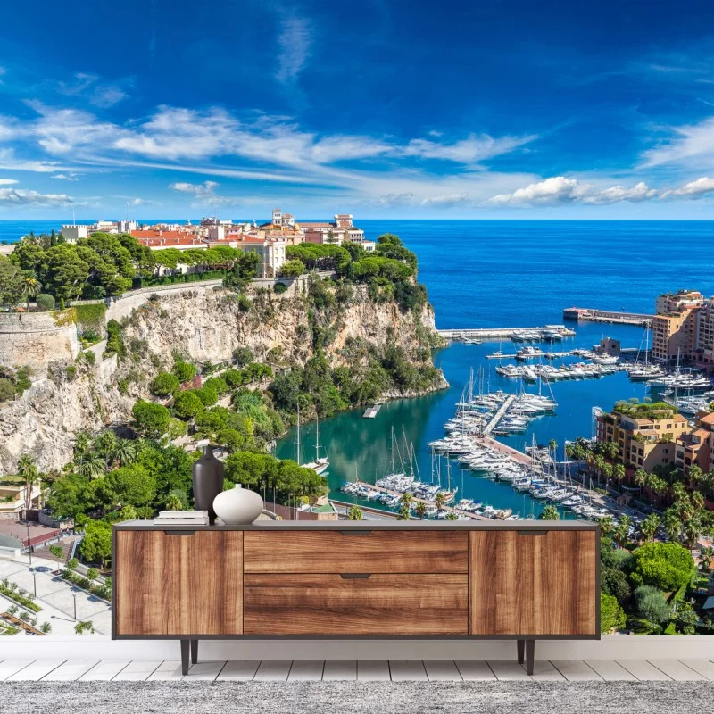 Fotomural vistas panorámicas de Montecarlo y su puerto