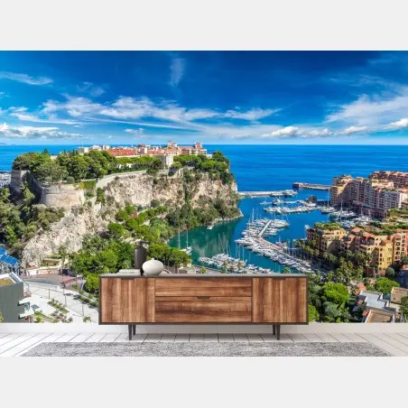 Fotomural vistas panorámicas de Montecarlo y su puerto – Pixers®