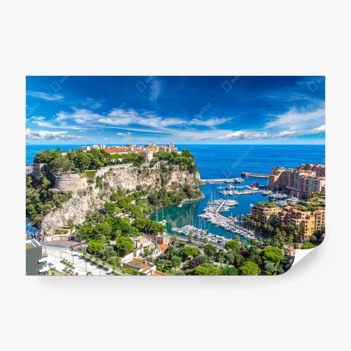 Fotomural vistas panorámicas de Montecarlo y su puerto – Pixers®