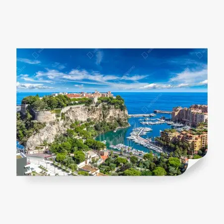 Fotomural vistas panorámicas de Montecarlo y su puerto – Pixers®