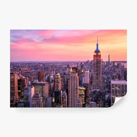 Fotomural puesta de sol sobre el Empire State en Nueva York – Pixers®