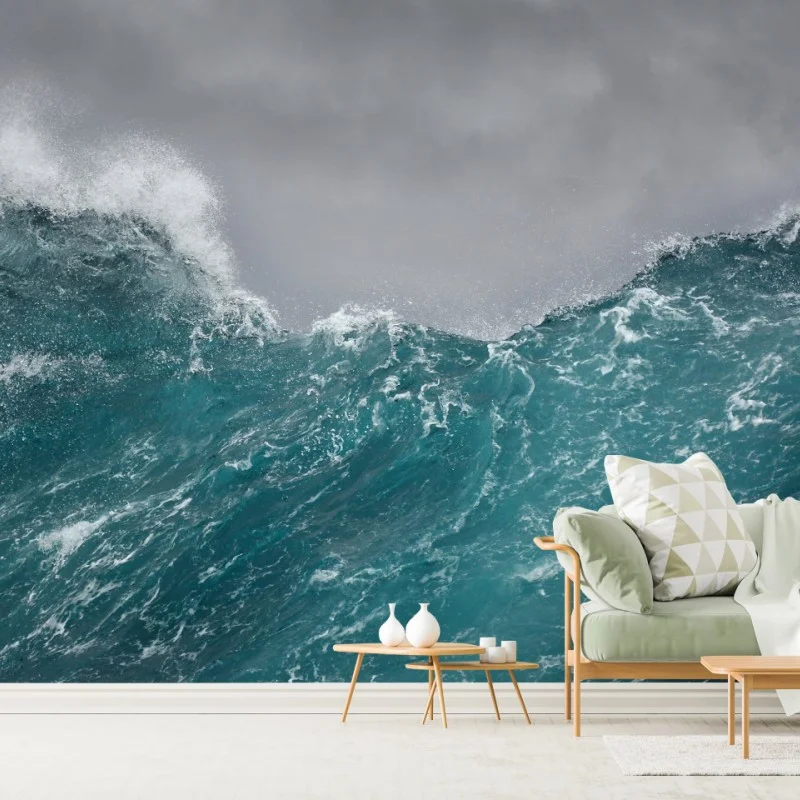 Fotomural ola tempestuosa en mar abierto
