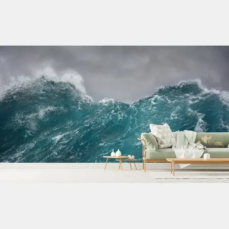 Fotomural ola tempestuosa en mar abierto – Pixers®