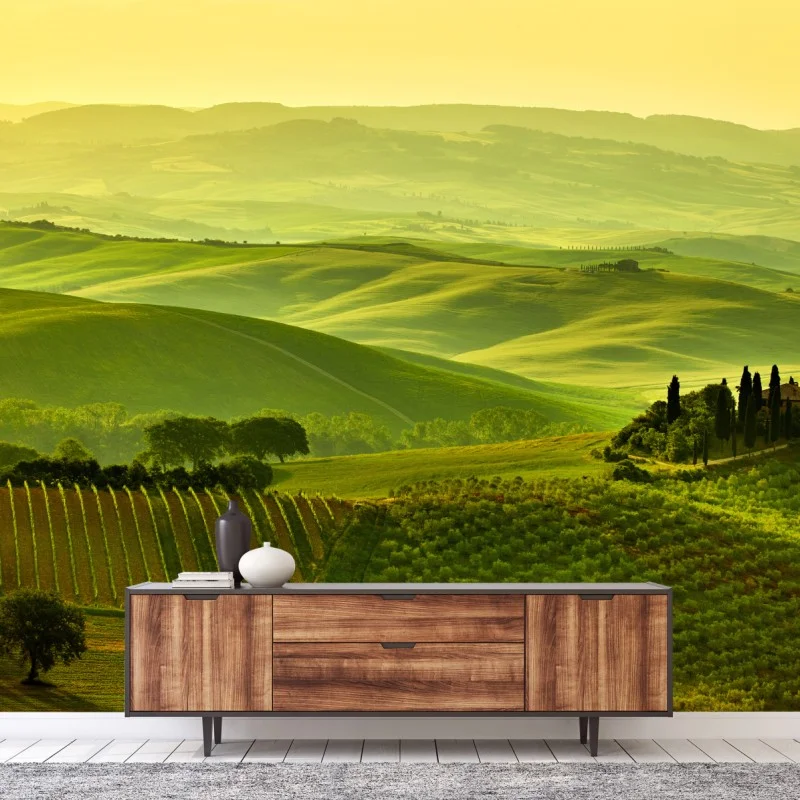 Fotomural sueños de la Toscana: colinas doradas