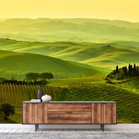 Fotomural sueños de la Toscana: colinas doradas