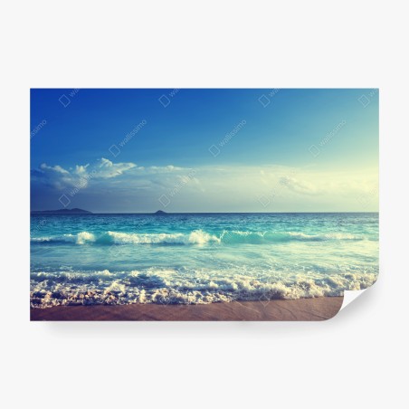 Fotomural playa de Seychelles al atardecer – Pixers®