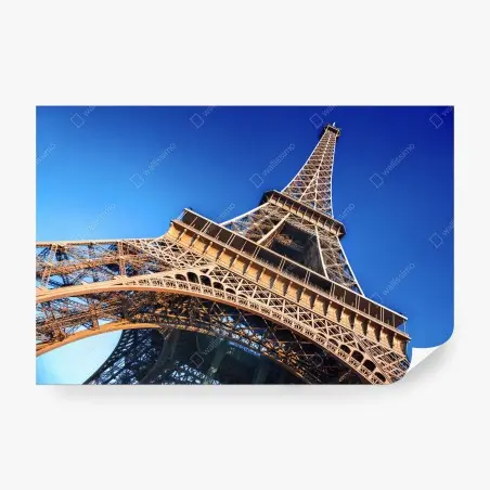 Fotomural perspectiva inclinada de la Torre Eiffel al atardecer – Pixers®