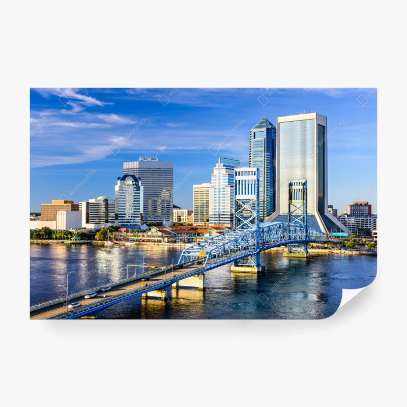Fotomural panorama urbano de Jacksonville junto al río St. Johns