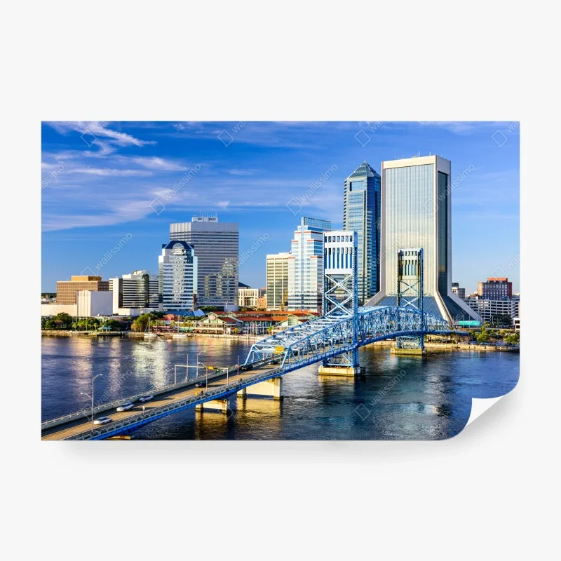 Fotomural panorama urbano de Jacksonville junto al río St. Johns