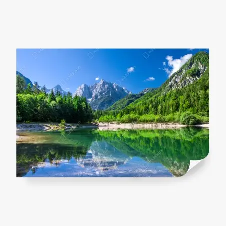 Fotomural reflejo sereno en lago de montaña – Pixers®