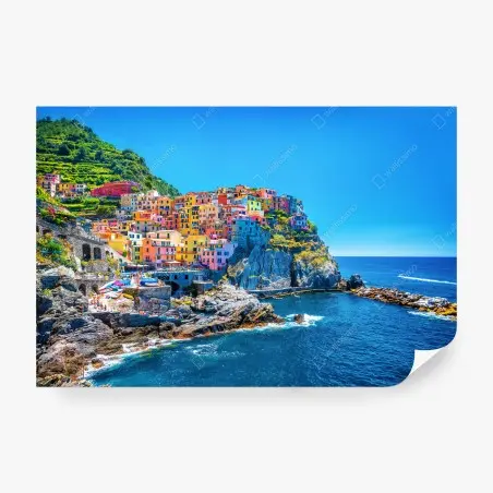 Fotomural casas de colores en acantilado de Manarola – Pixers®