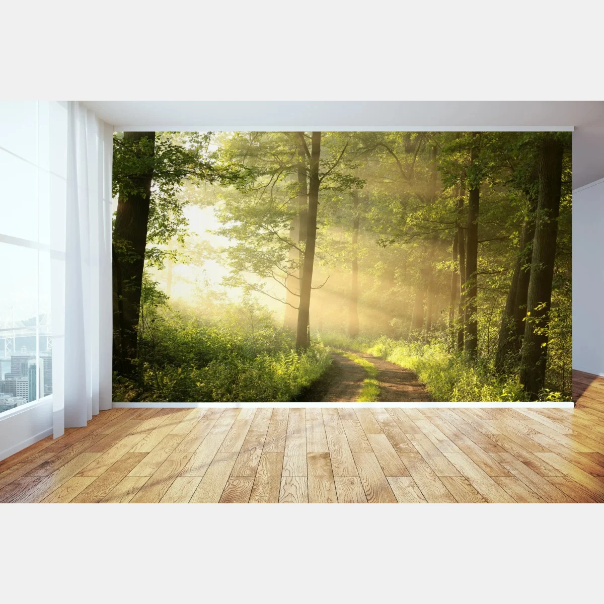 Fotomural amanecer en el sendero del bosque – Pixers® Fotomural amanecer en el sendero del bosque – Pixers®
